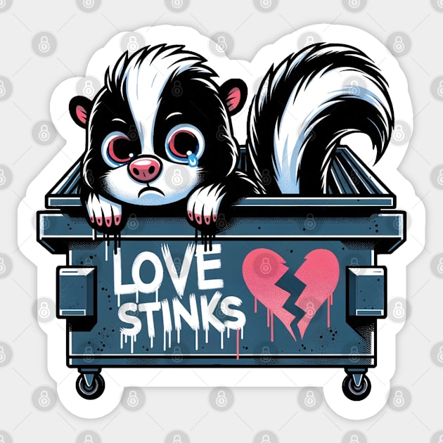 Love stinks - Funny skunk design Sticker by Kicosh